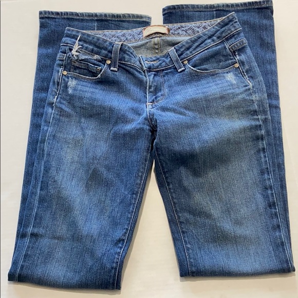 PAIGE Denim - Paige Jeans Laurel Canyon Size 27 Boot Cut Distressed Medium Wash Low Rise Jeans